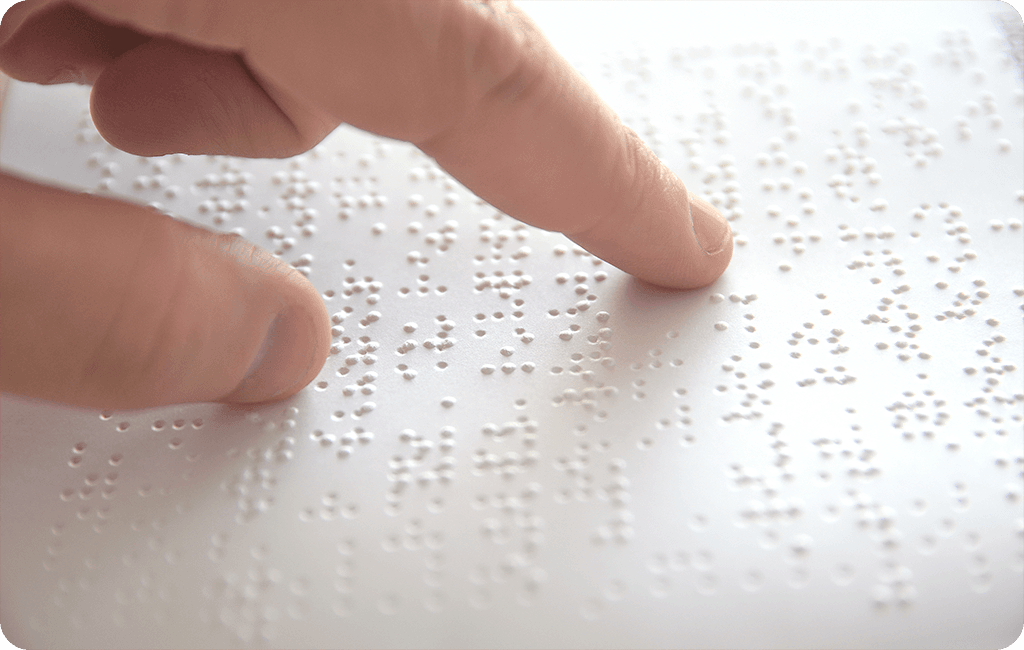 Finger reading braille
