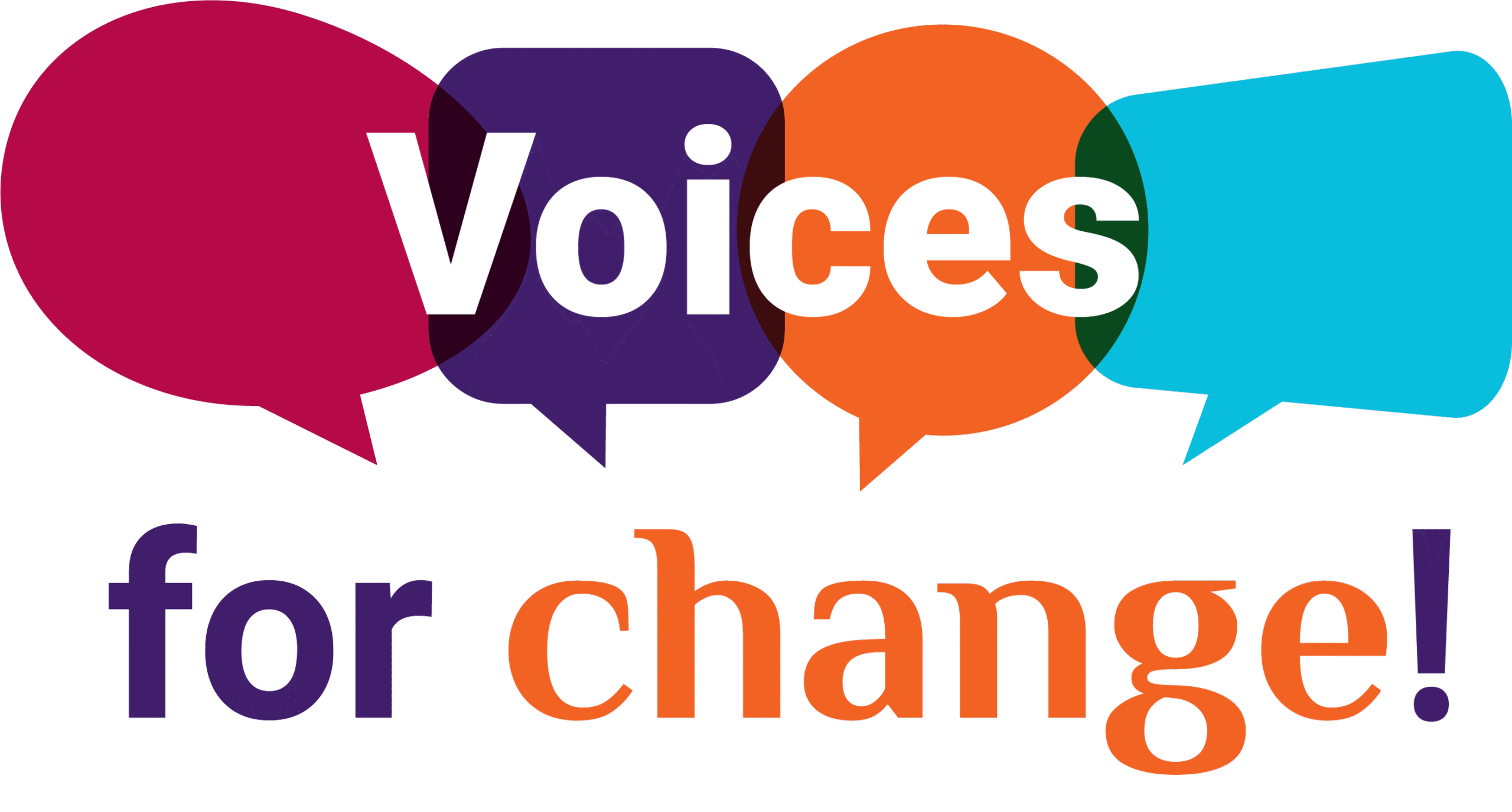 Heading "Voices for change!"