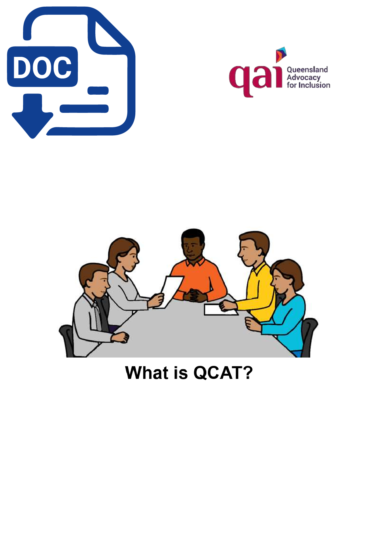 DOC Coverpage for What is QCAT EE Cover page from QCAT fact sheet with download DOC icon